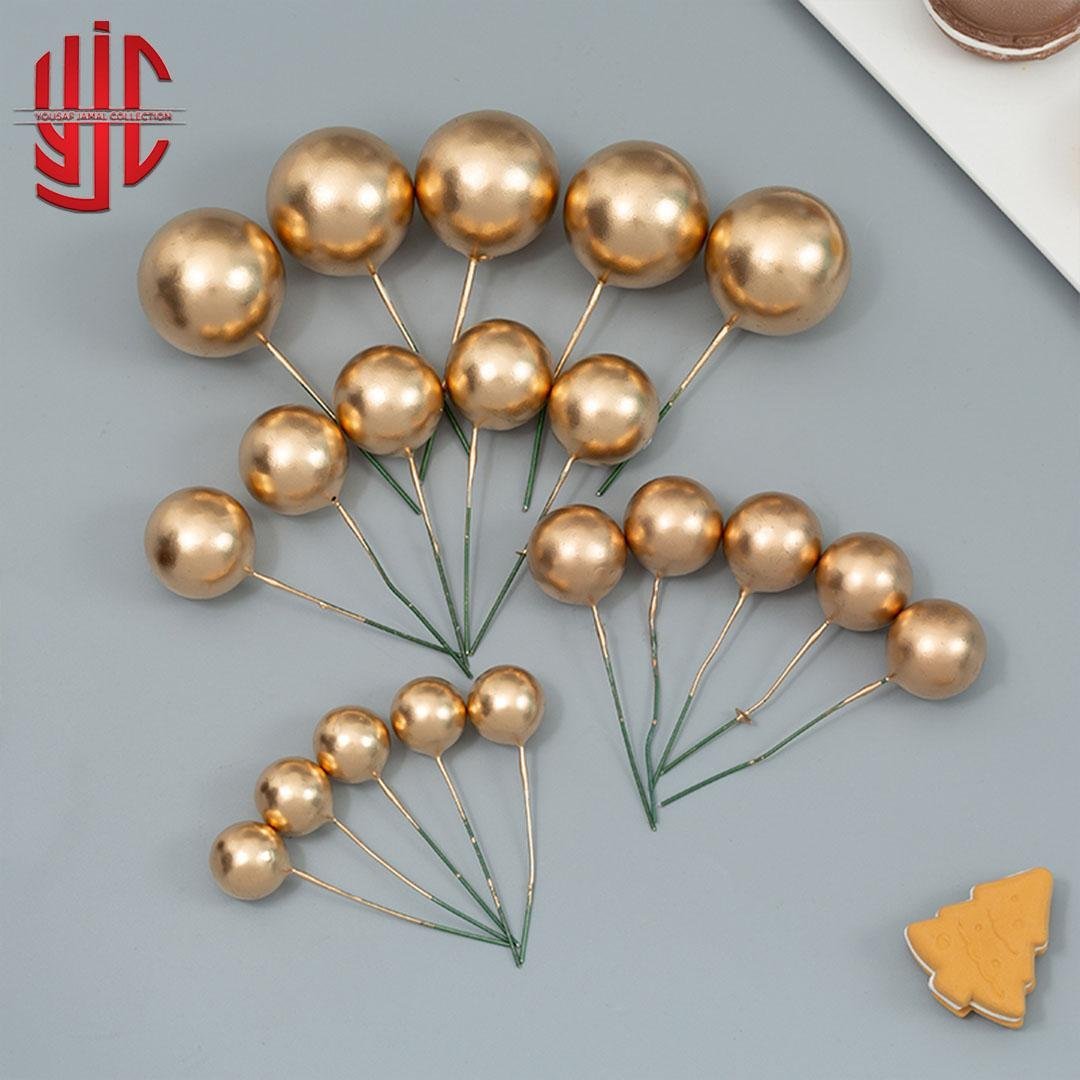 yjc-DCBL-001-1.jpg Glossy Golden Faux Balls 20 Pcs Pack - Image 1