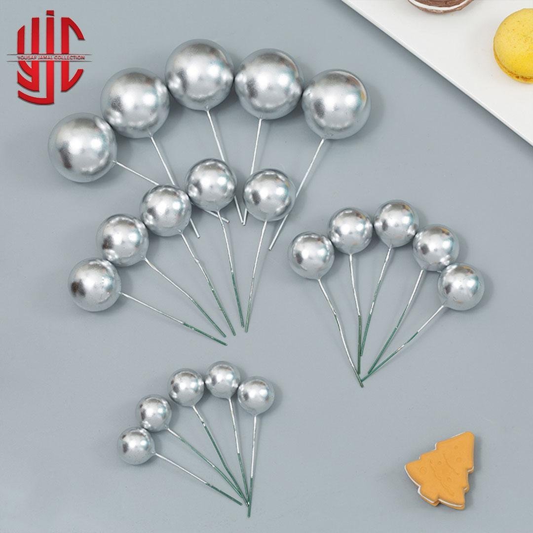 yjc-DCBL-002-1.jpg Glossy Silver Faux Balls 20 Pcs Pack - Image 1