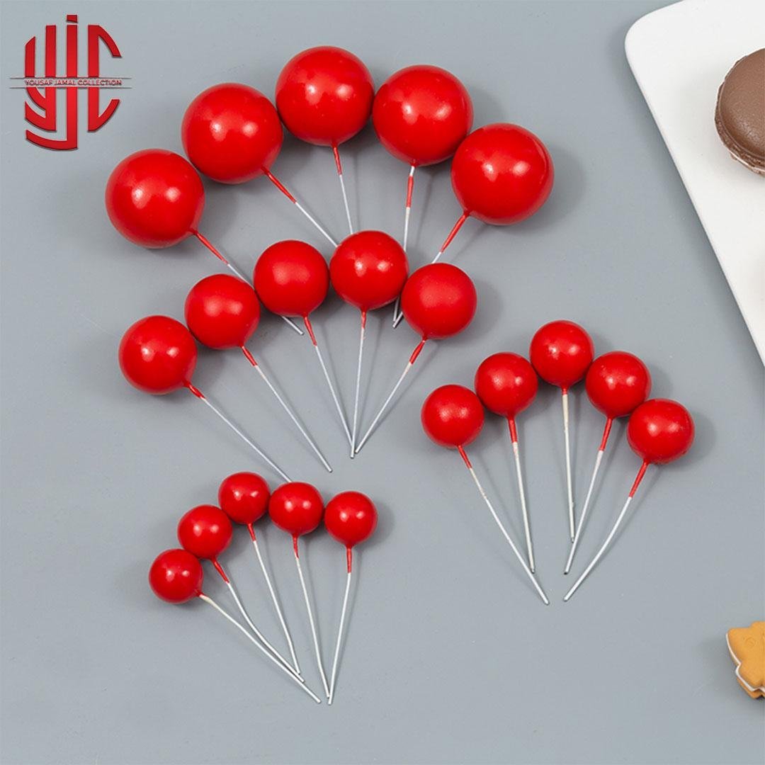 yjc-DCBL-010-1.jpg Glossy Red Faux Balls 20 Pcs Pack - Image 1