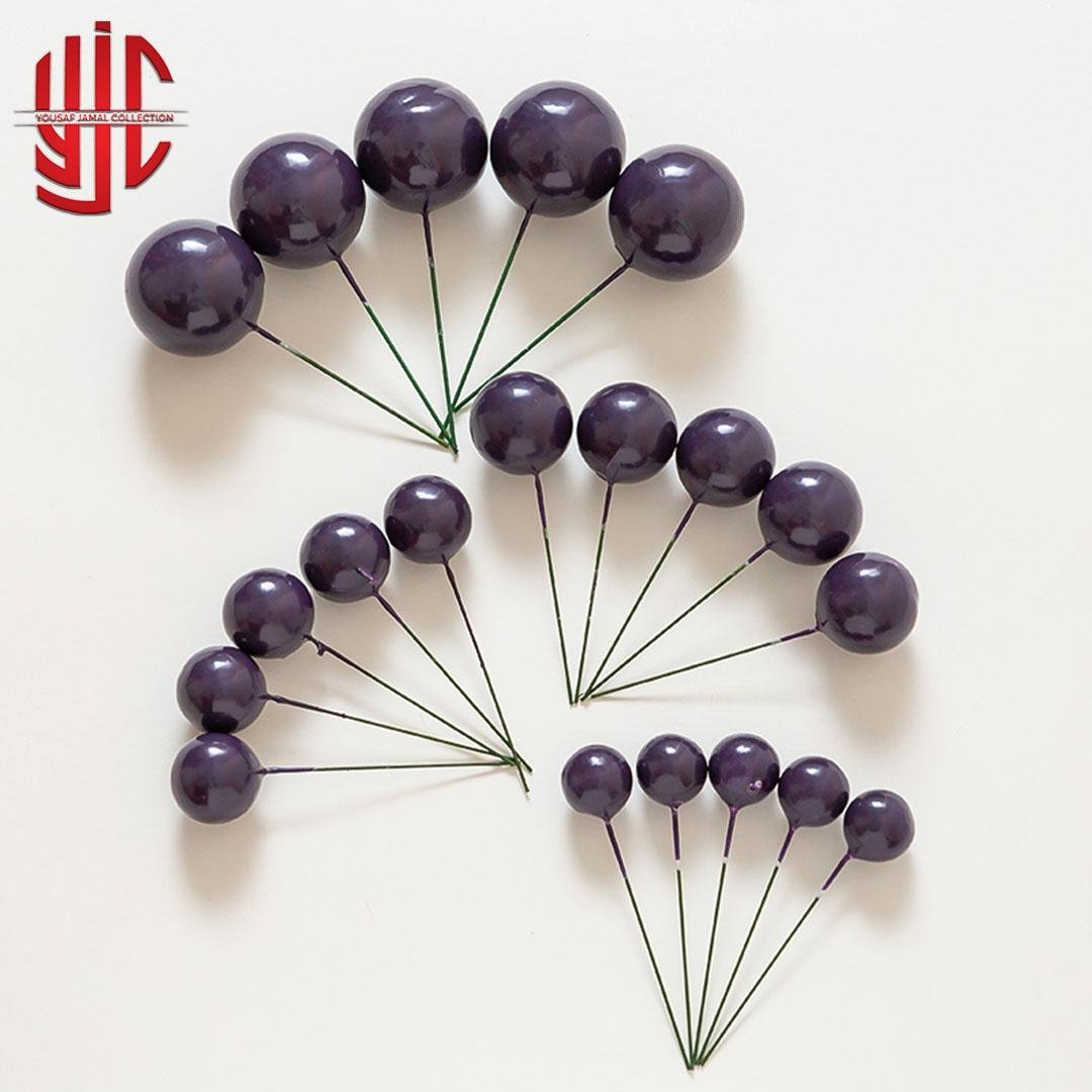 yjc-DCBL-013-1.jpg Glossy Dark Purple Faux Balls 20 Pcs Pack - Image 1