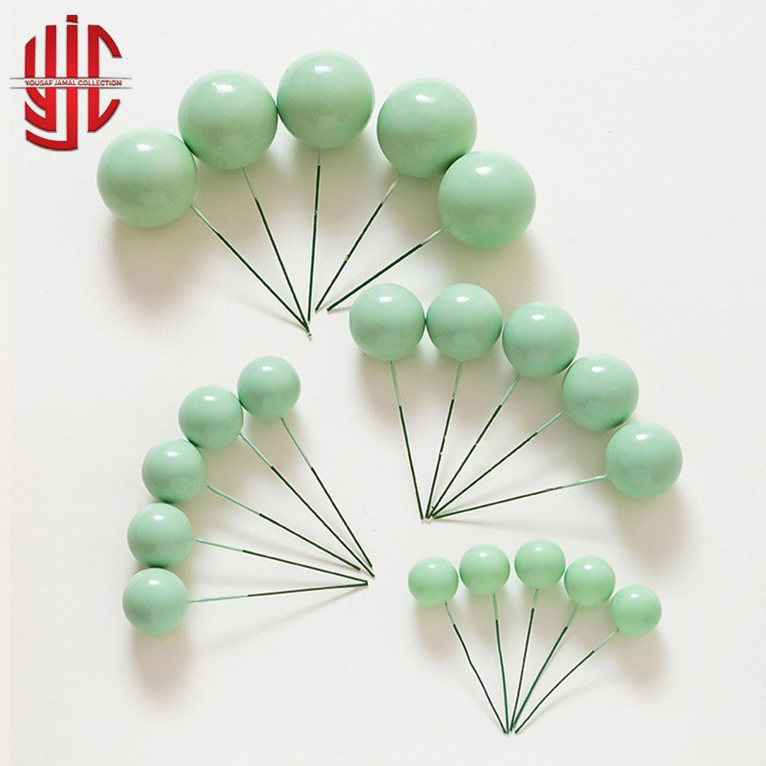 yjc-DCBL-015-1.jpg Glossy Lite Green Faux Balls 20 Pcs Pack - Image 1
