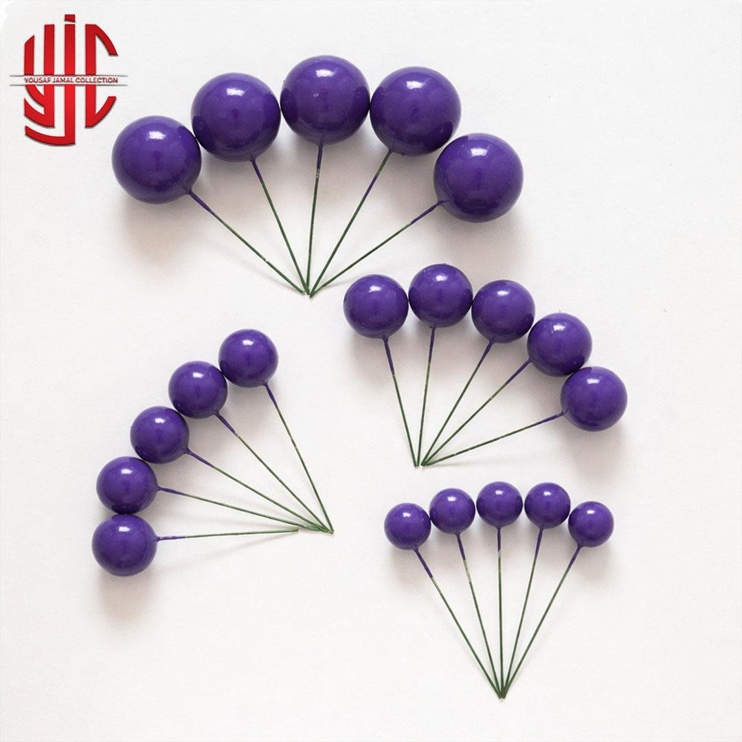 yjc-DCBL-066-1.jpg Glossy Dark Bluish Purple Faux Balls 20 Pcs Pack - Image 1