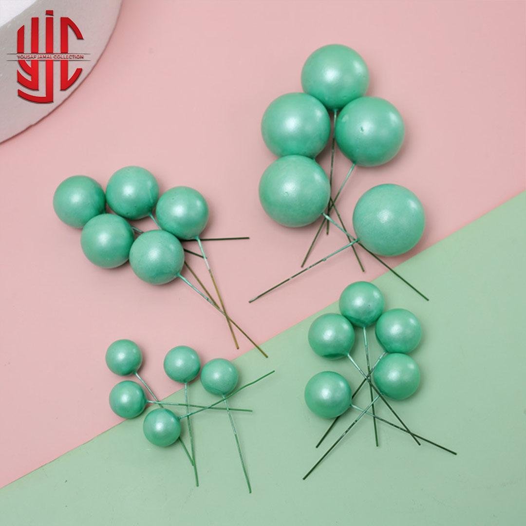 yjc-DCBL-068-1.jpg Glossy Grapes Green Color Faux Balls 20 Pcs Pack - Image 1