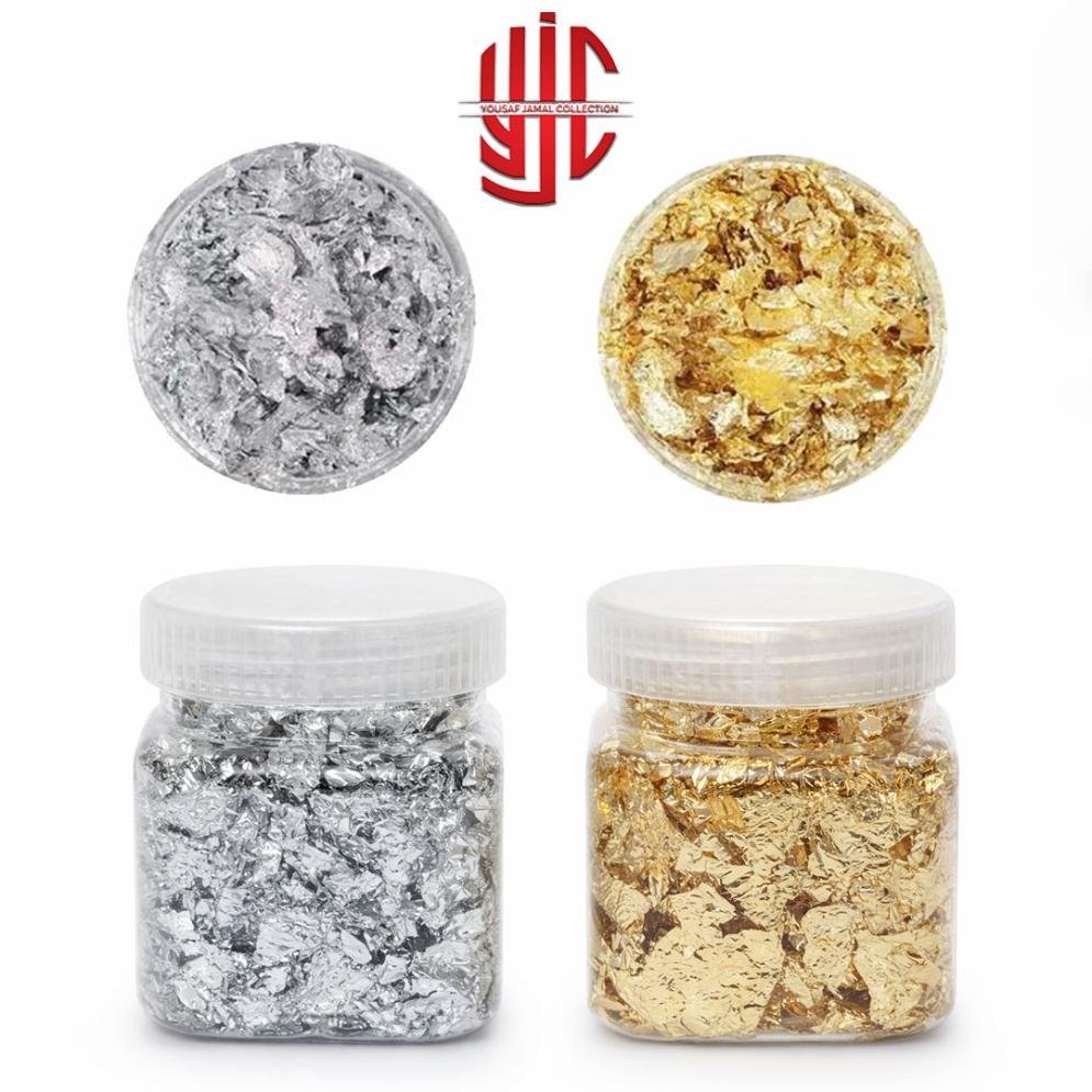 yjc-DCFK-001002-1.jpg Golden & Silver Flakes 10 Grams Bottles - Image 1