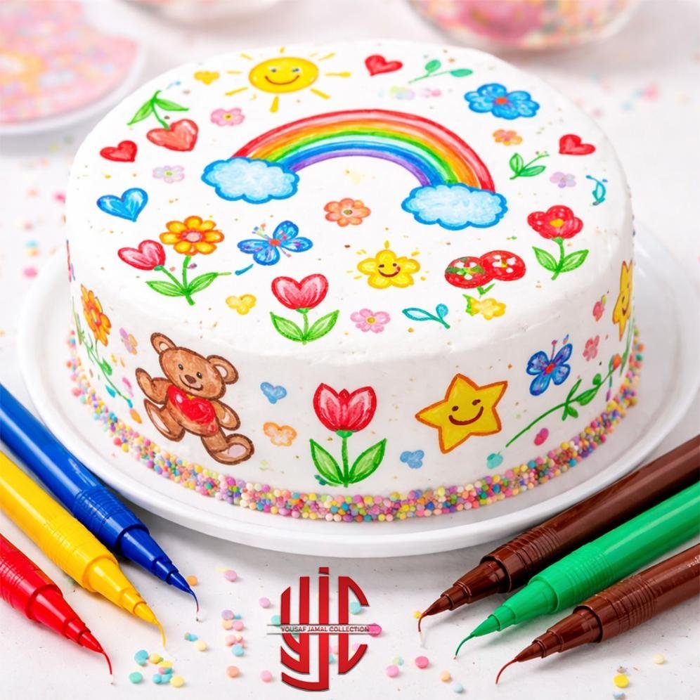 yjc-DCMR-001-1.jpg Edible 5 Colors Markers Set - Image 1