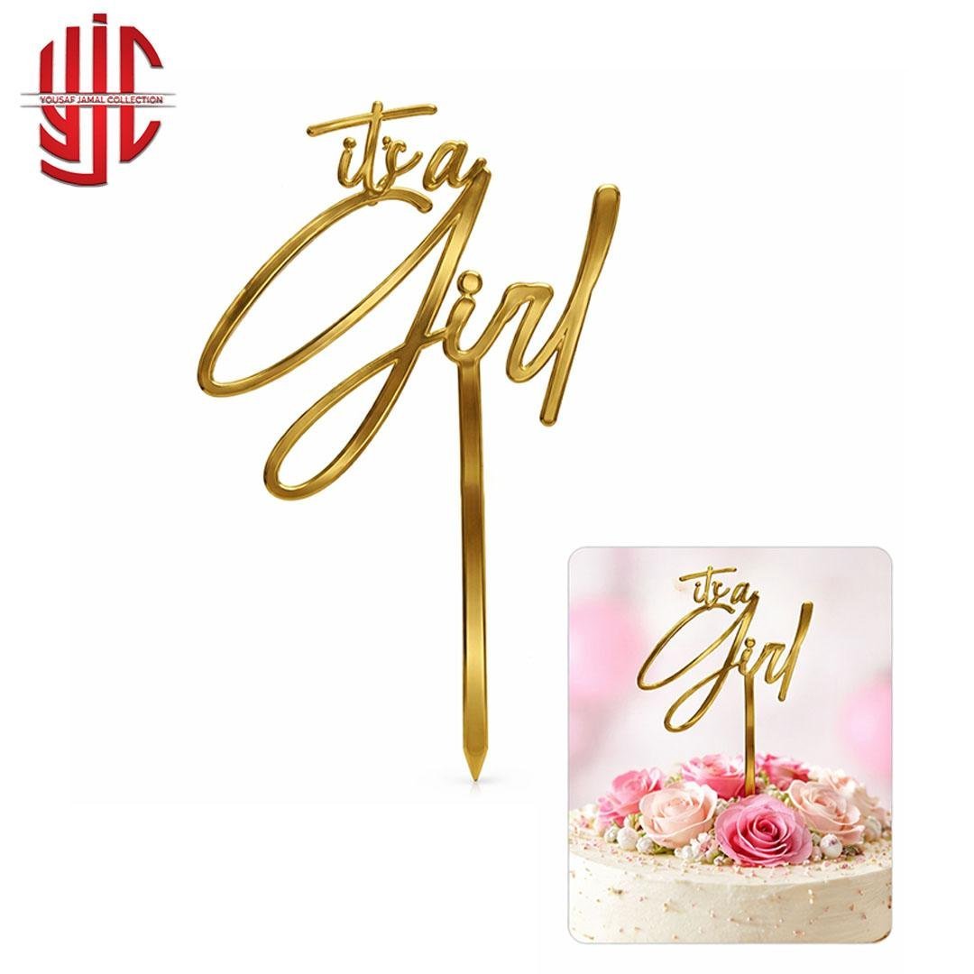 yjc-DCTP-013-1.jpg Acrylic Cake Topper It's a Girl - Image 1