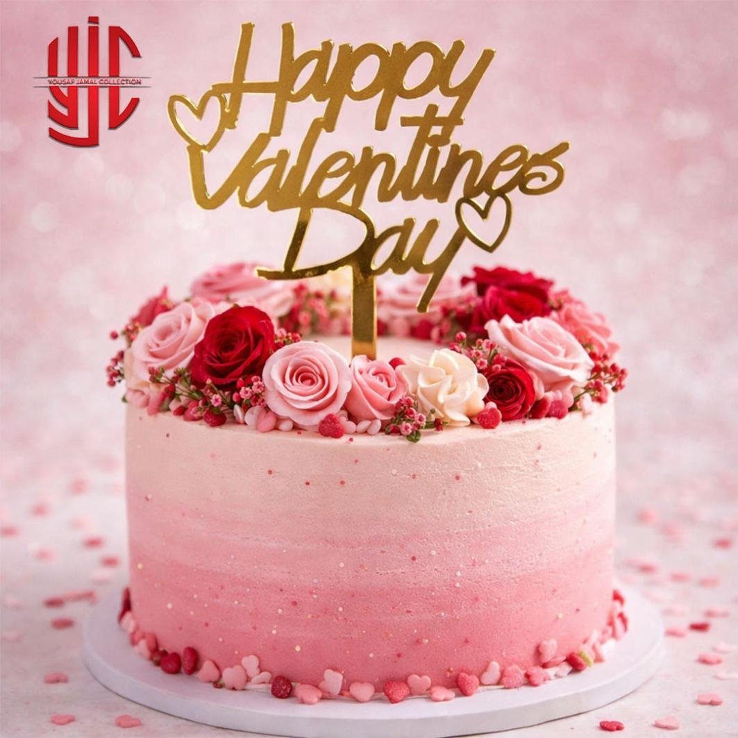 yjc-DCTP-065-1.jpg Happy Valentines Day Acrylic Cake Topper - Image 1