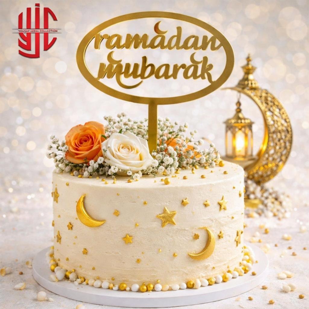 yjc-DCTP-068-1.jpg Ramadan Mubarak Acrylic Cake Topper - Image 1