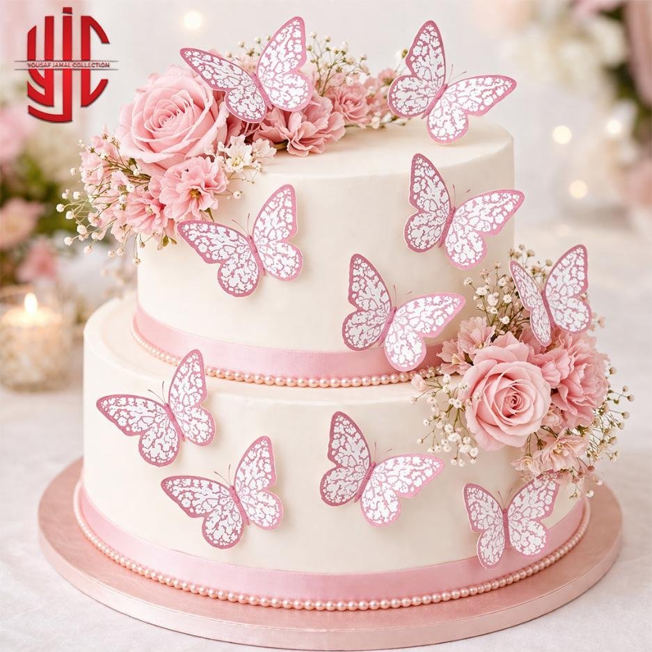 yjc-DCTP-094-1.jpg Purple Butterfly Cutouts With Golden Textures 12 Pieces Pack - Image 1