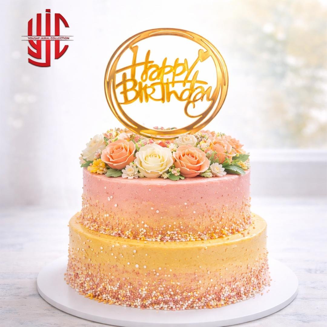 yjc-DCTP-106-1.jpg Acrylic Happy Birthday Round Tags 5 Pcs Pack - Image 1
