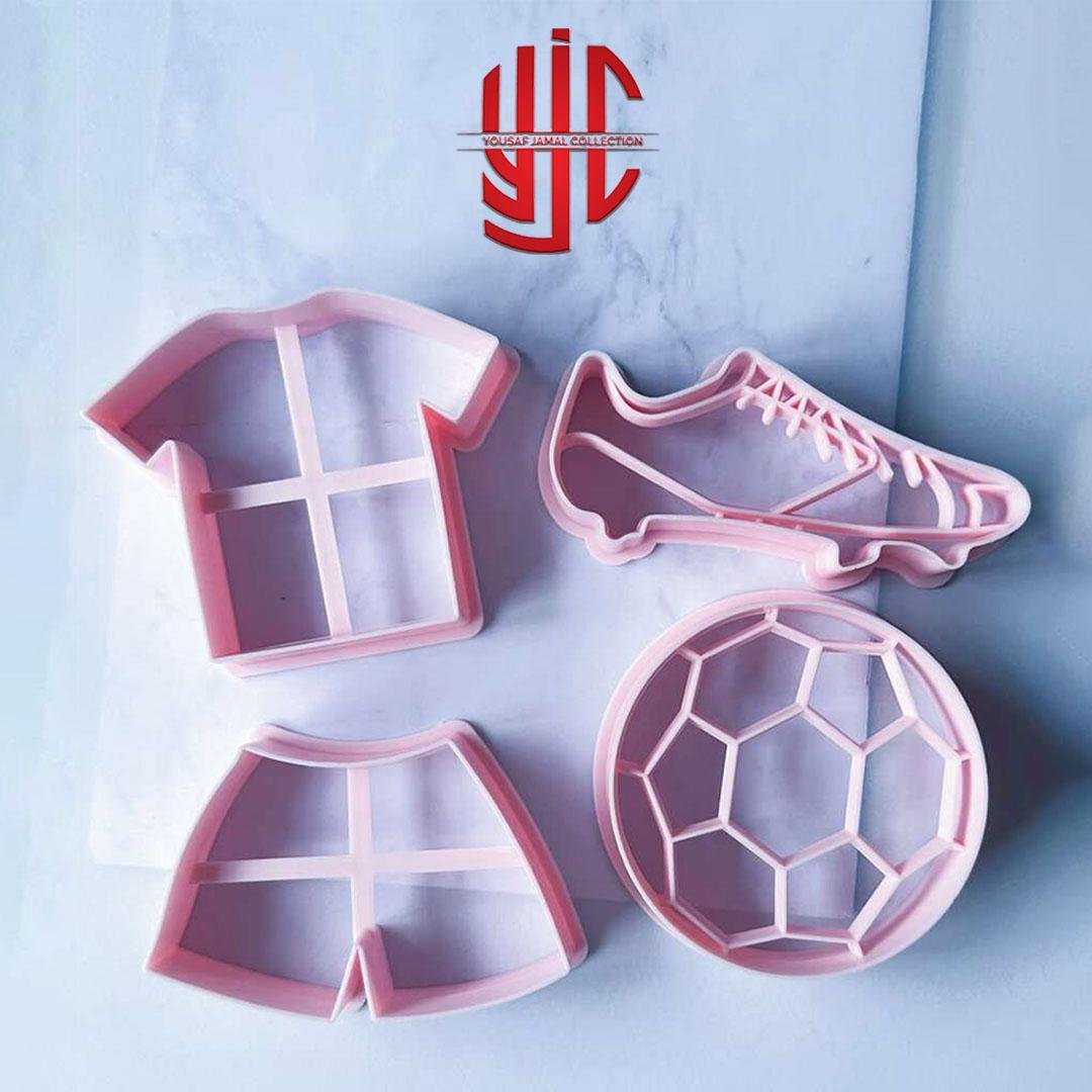 yjc-PLCT-015-1.jpg Plastic Football Theme Shape Cutter Four Pieces Set - Image 1