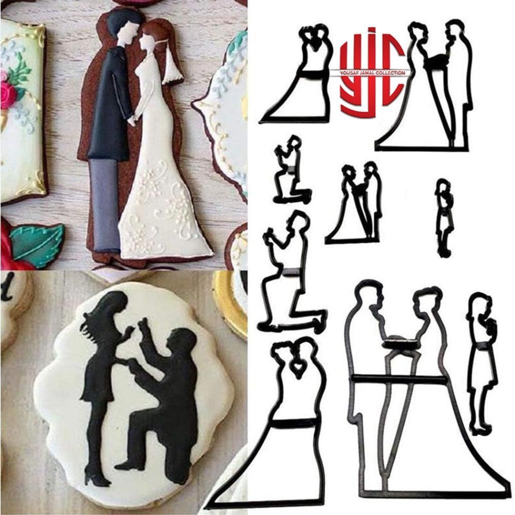 yjc-PLCT-017-1.jpg Wedding Theme Bride & Groom Cutter 9 Pieces Set - Image 1