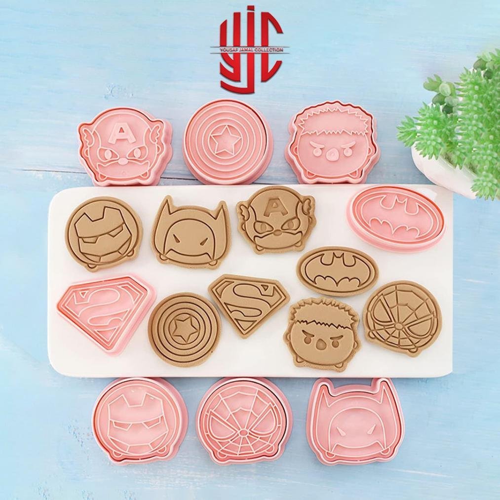 yjc-PLCT-031-1.jpg Comic Character Cookie Cutter 8 Pieces Stamp Set - Image 1