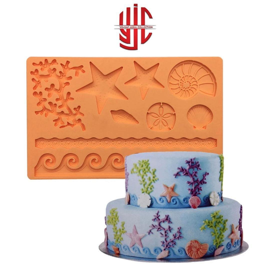 yjc-PLMO-018-1.jpg Silicon Underwater Sea World Fondant Mold Sheet - Image 1
