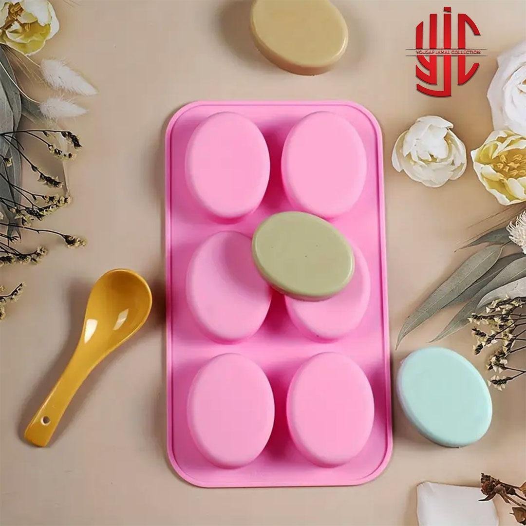 yjc-PLMO-021-3.jpg Silicon Oval Soap Mold 6 Cavities - Image 1