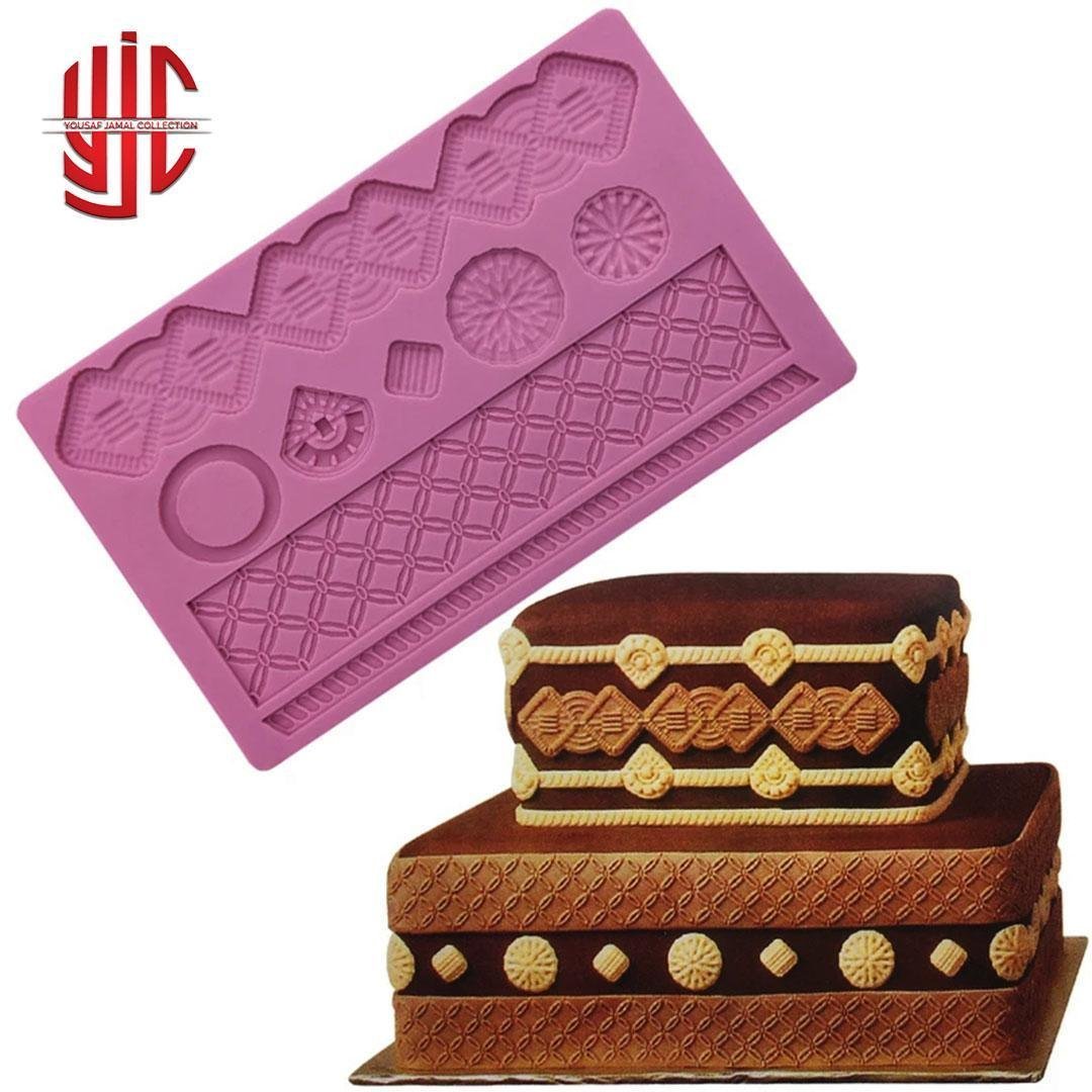 yjc-PLMO-031-1.jpg Silicon Diamond Button Rope Chocolate Paste Mold Sheet - Image 1