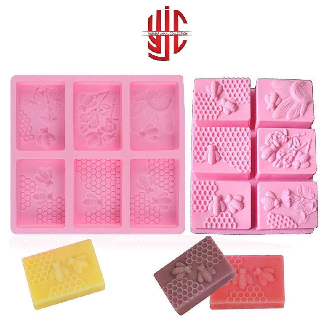 yjc-PLMO-035-1.jpg Silicon Honey Bee Soap Mold 6 Cavities - Image 1
