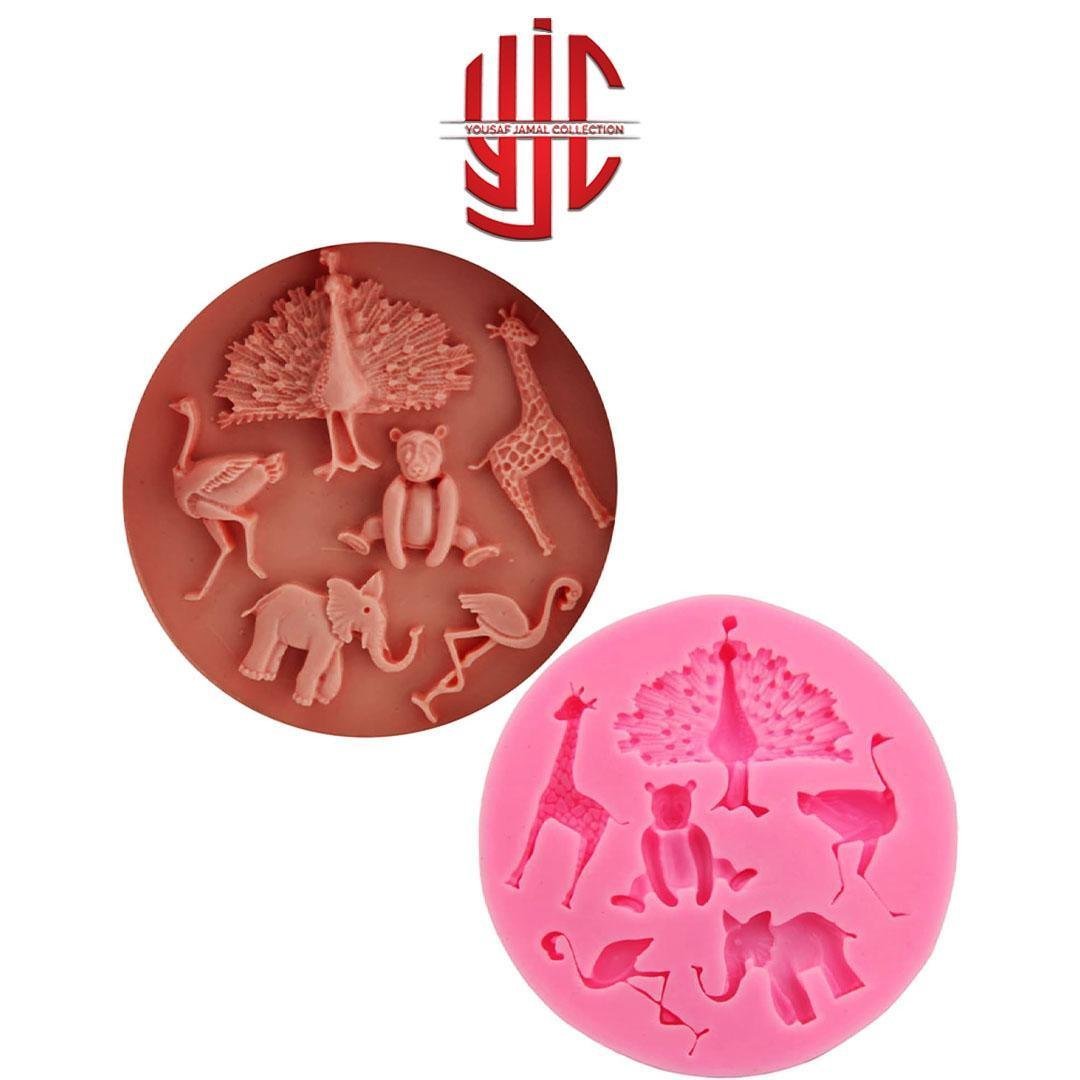 yjc-PLMO-055-1.jpg Silicon Six Animals Chocolate Paste Mold - Image 1
