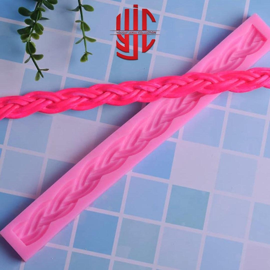 yjc-PLMO-056-1.jpg Silicon Twist Braided Rope Lace Chocolate Paste Mold - Image 1