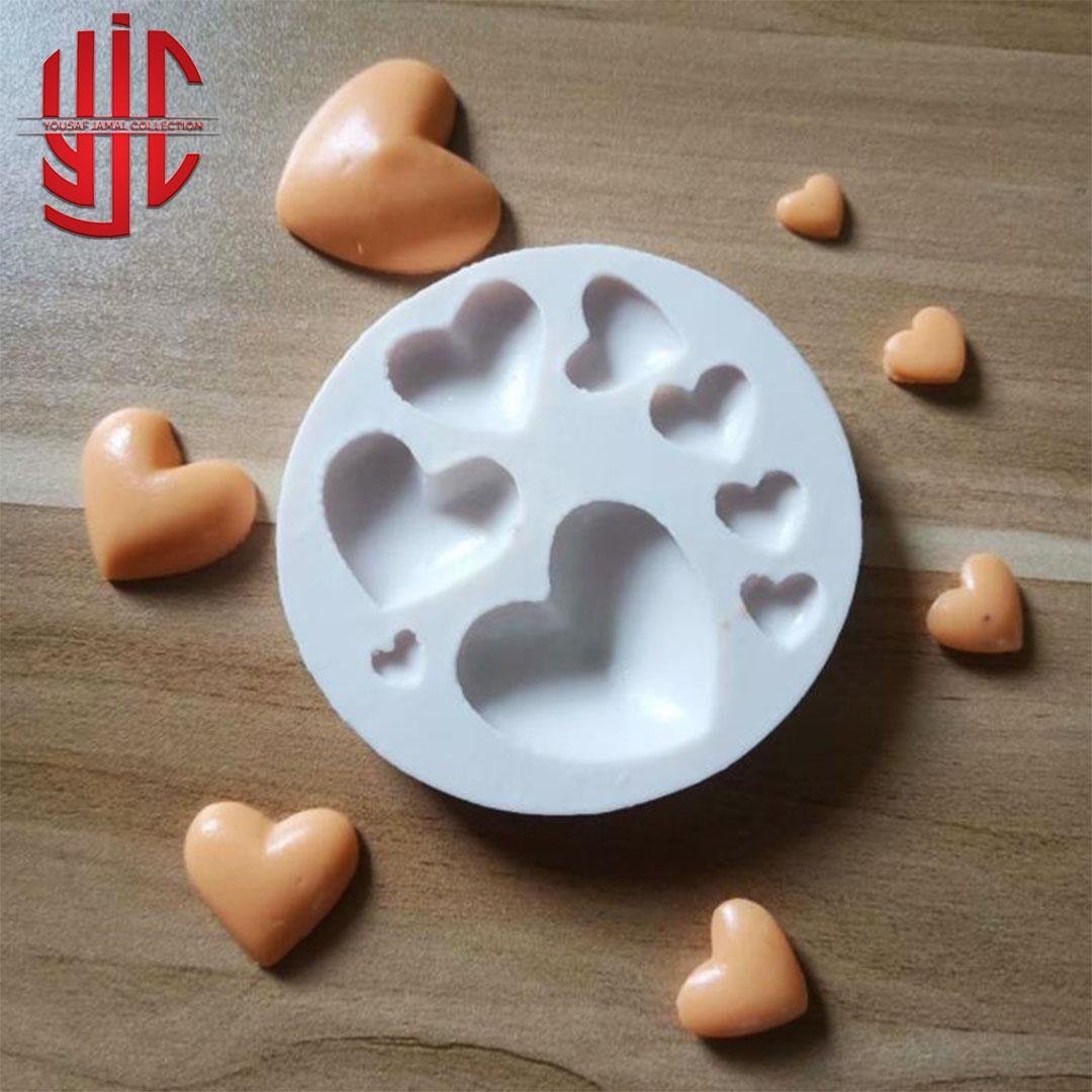 yjc-PLMO-070-1.jpg Silicon Various Size Hearts Chocolate Mold 8 Cavities - Image 1