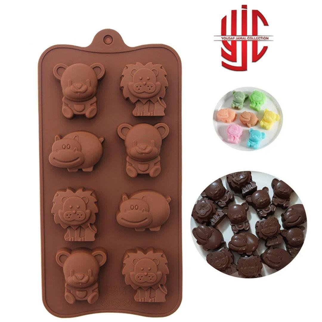 yjc-PLMO-081-1.jpg Silicon Three Types Animals Chocolate Mold 8 Cavities - Image 1
