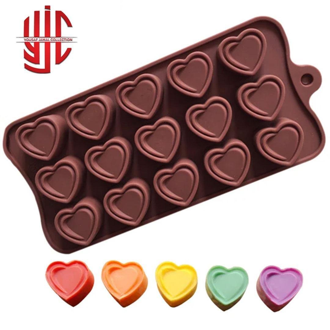 yjc-PLMO-082-1.jpg Silicon Double Heart Chocolate Mold 15 Cavities - Image 1
