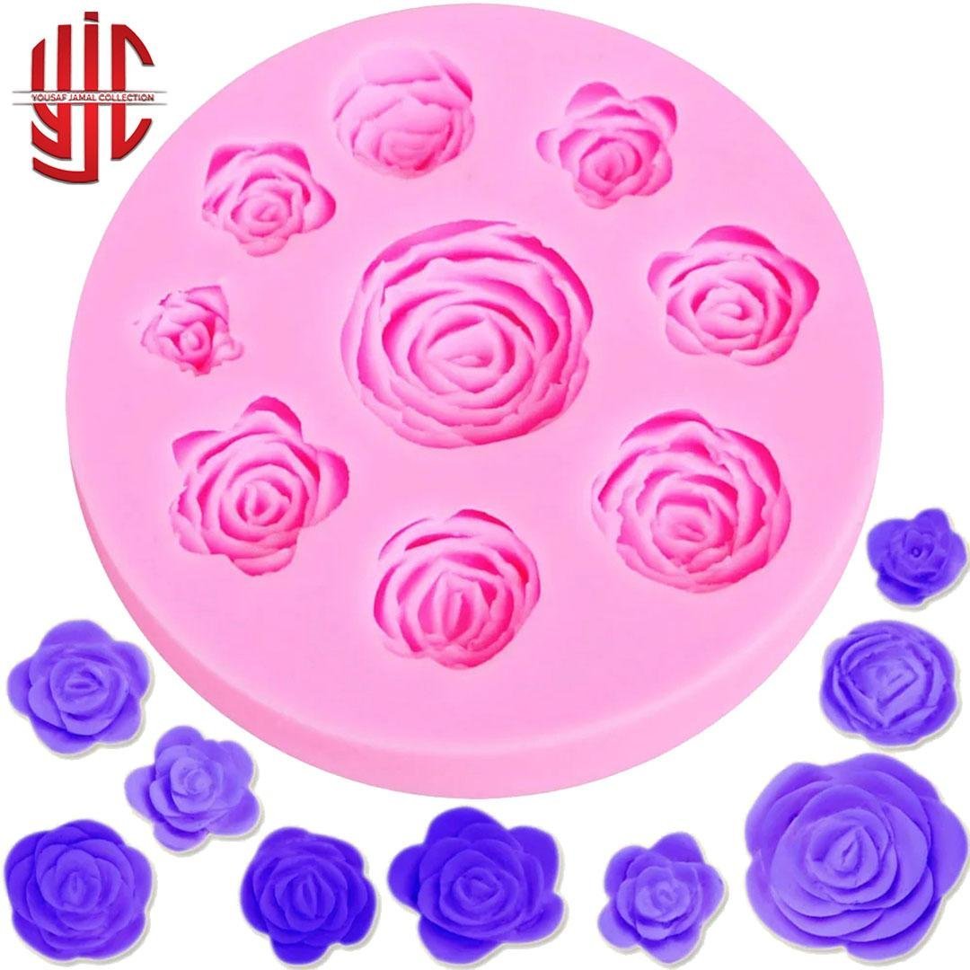 yjc-PLMO-114-1.jpg Silicon Rose Flower Paste Mold 9 Cavities - Image 1