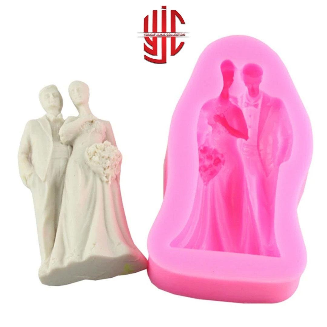 yjc-PLMO-127-1.jpg Silicon Bride & Groom Front Pose Paste Mold - Image 1