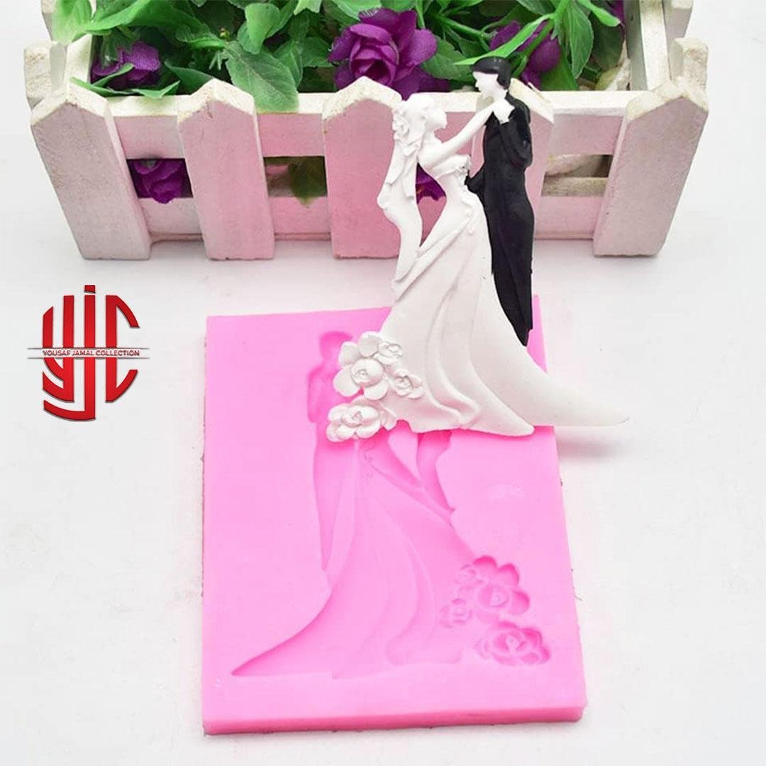 yjc-PLMO-128-1.jpg Silicon Bride & Groom Side Pose Paste Mold - Image 1