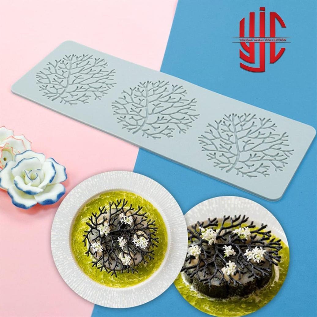 yjc-PLMO-134-1.jpg Silicon Pad 3D Hollow Tree Branches Shape 3 Cavity - Image 1