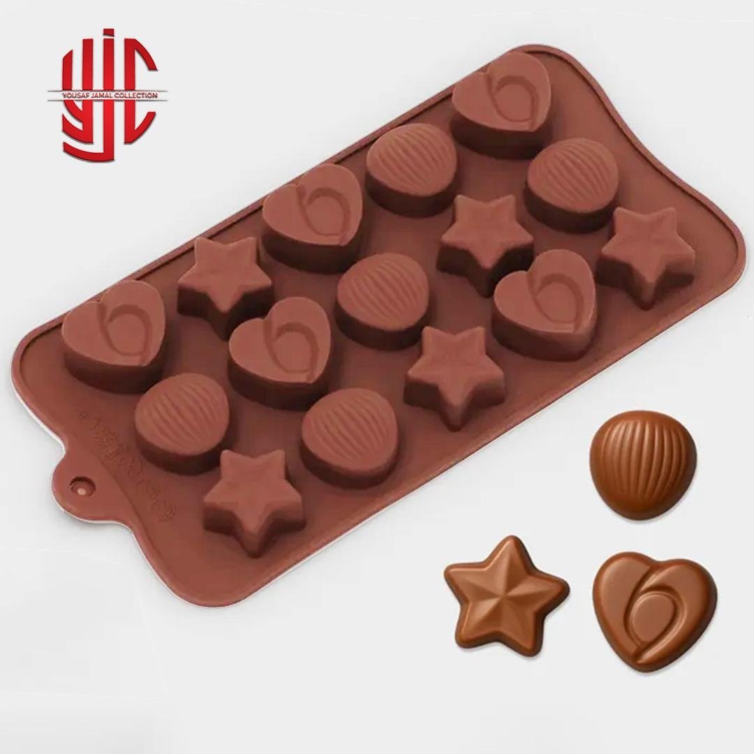 yjc-PLMO-136-1.jpg Silicon Heart Shell Star Mold 15 Cavity - Image 1