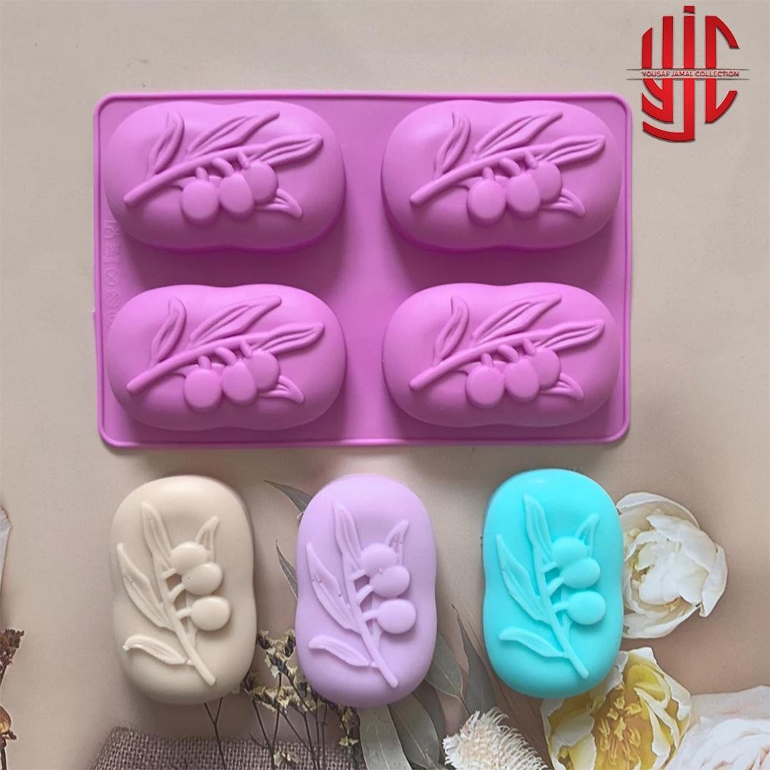 yjc-PLMO-141-1.jpg Silicon Oval Cherry Olive Soap Mold 6 Cavity - Image 1