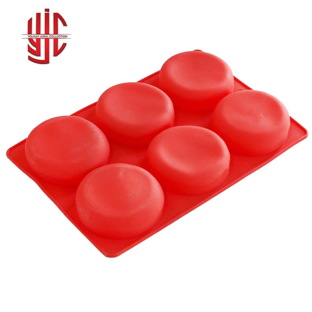 yjc-PLMO-142-1.jpg Silicon Round Soap Mold 6 Cavity - Image 1