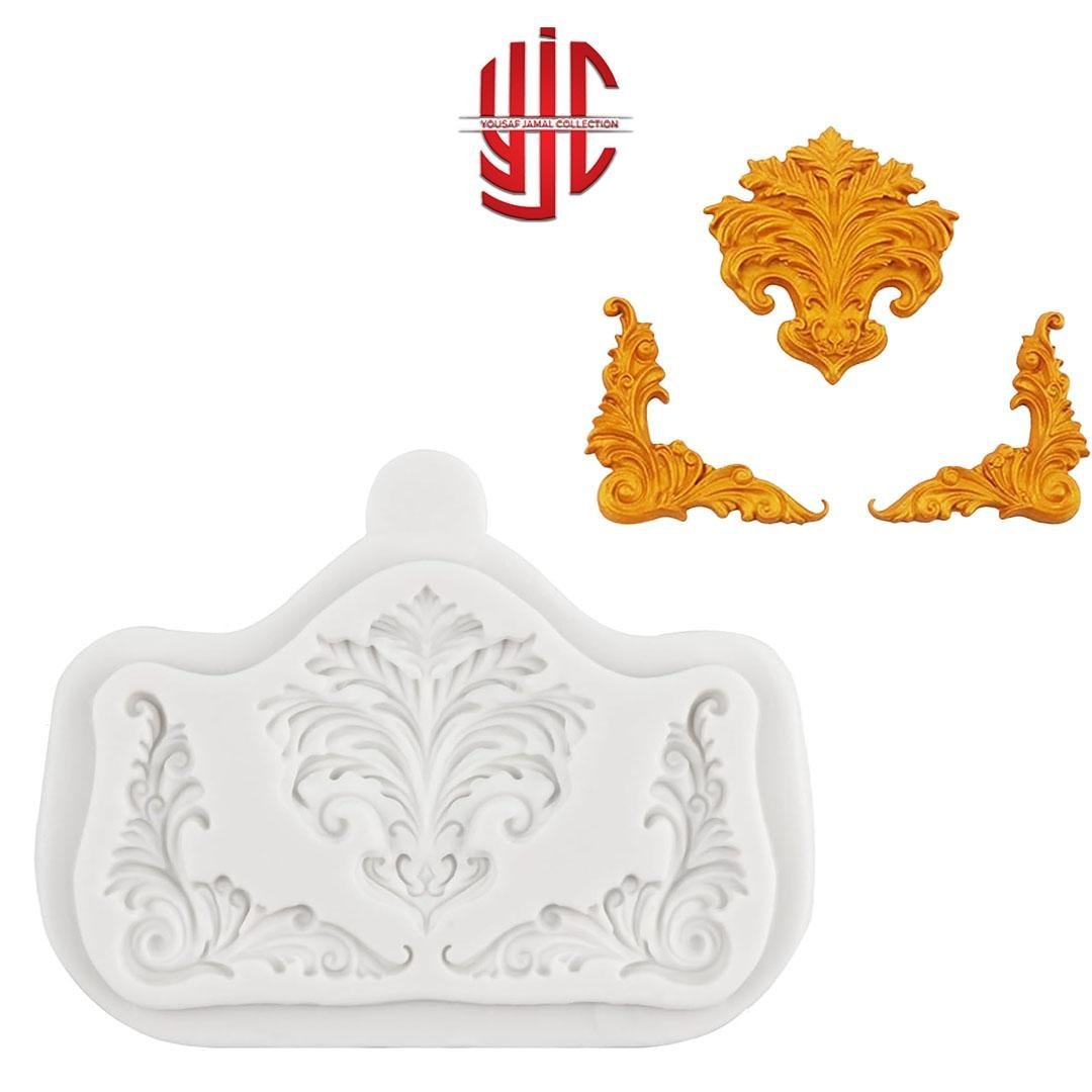 yjc-PLMO-171-1.jpg Baroque Vintage Relief Mold 3 Cavity - Image 1