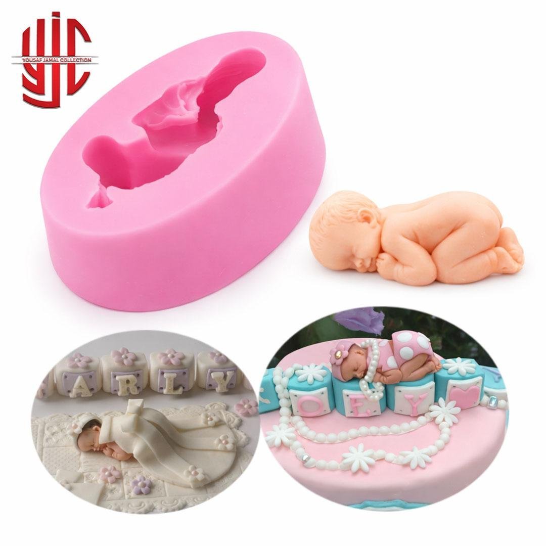yjc-PLMO-173-1.jpg Silicon Lying Down Sleeping Baby Small Mold - Image 1