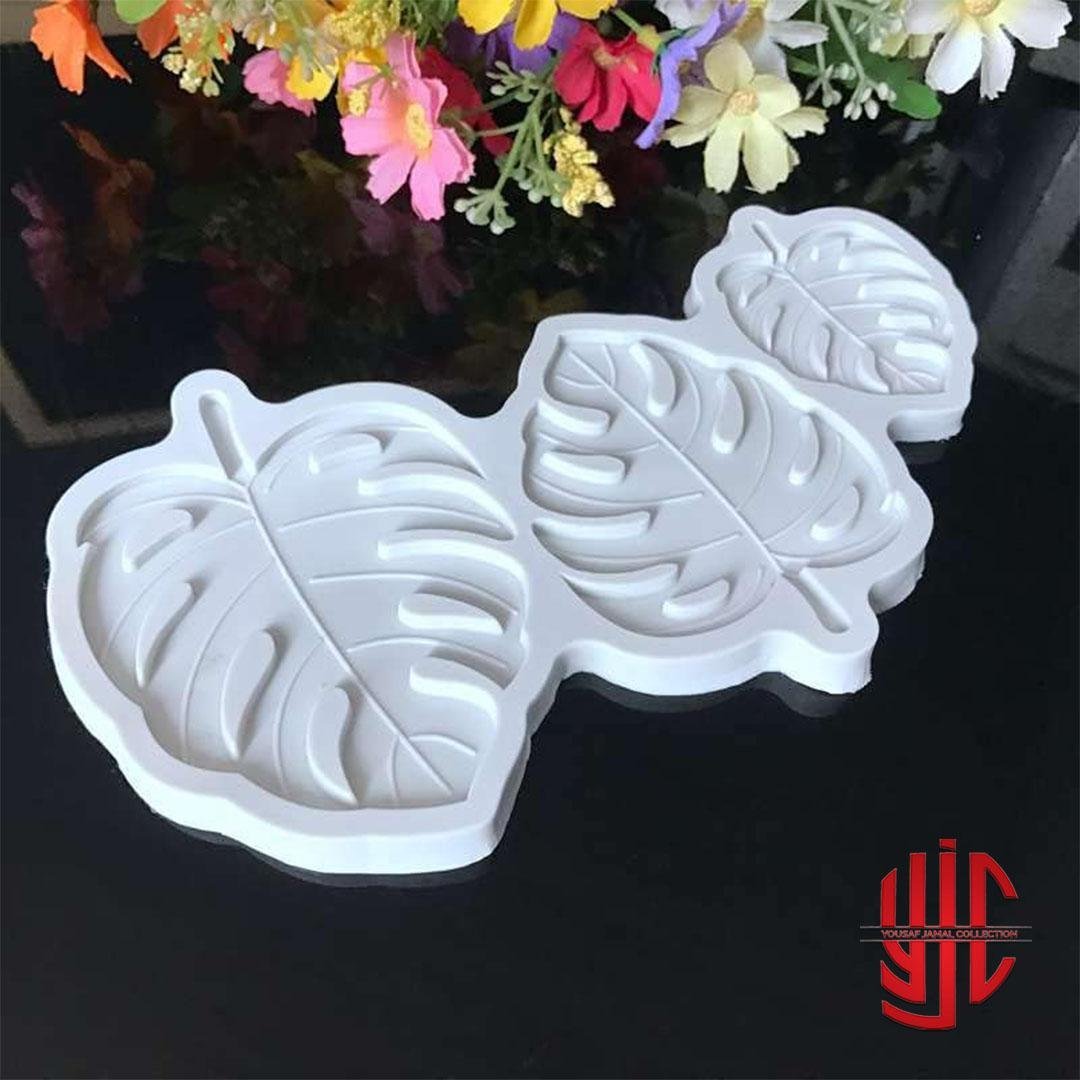 yjc-PLMO-174-1.jpg Silicon Tropical Leaves Mold 3 Cavities - Image 1