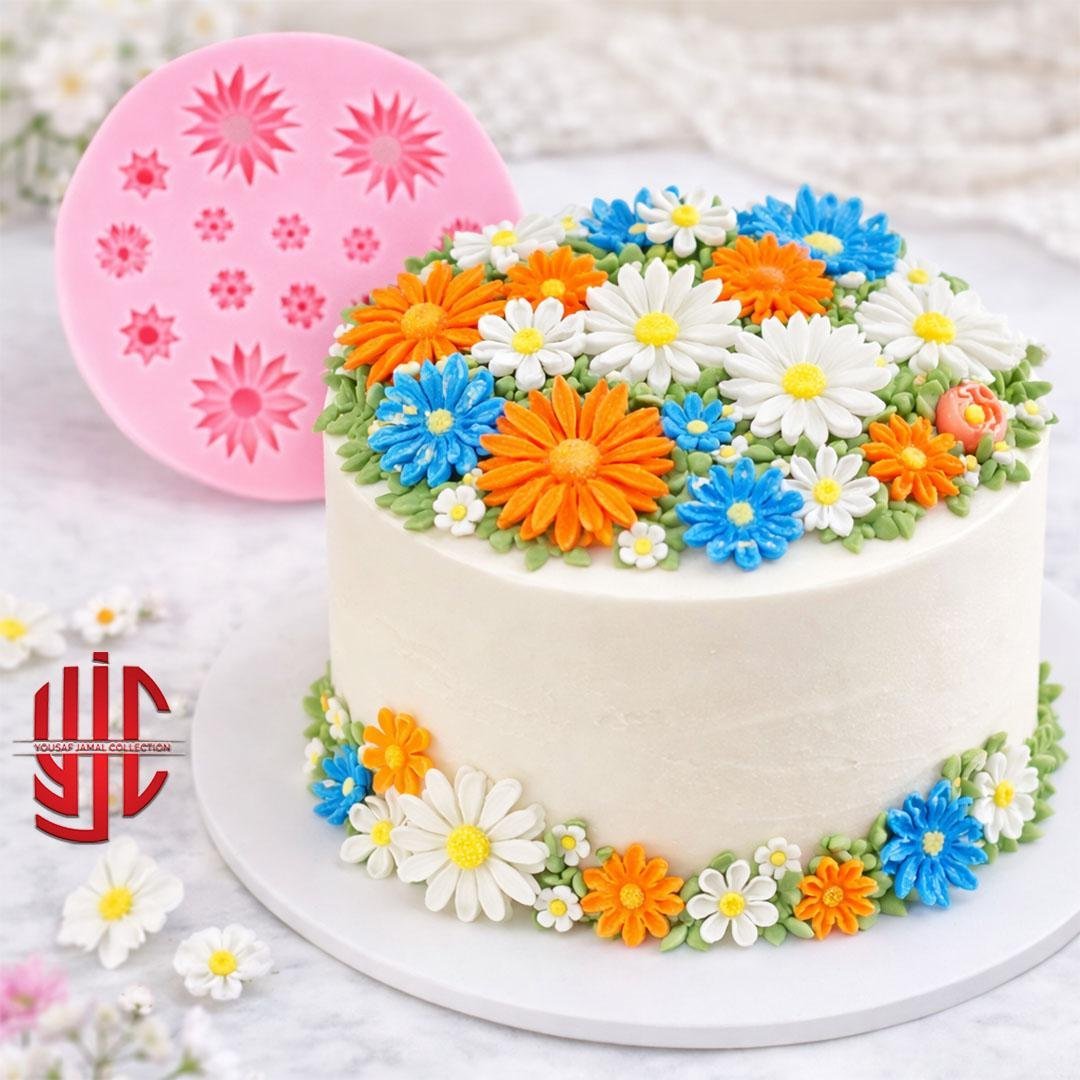 yjc-PLMO-181-1.jpg Silicon Daisy Flowers Mold In Different Sizes 13 Cavity - Image 1