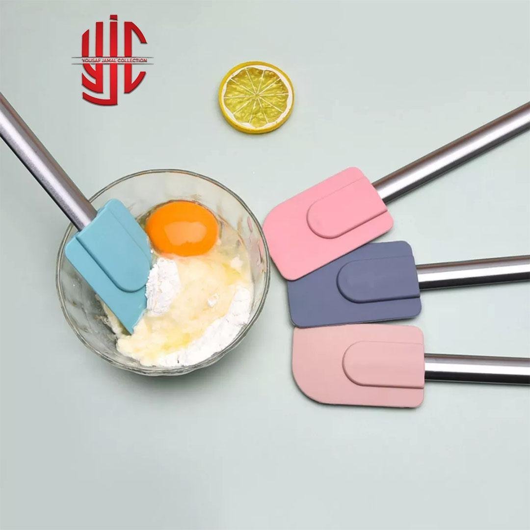 yjc-PLSP-007-1.jpg Silicon Cut Spatula With Stainless Steel Handle - Image 1