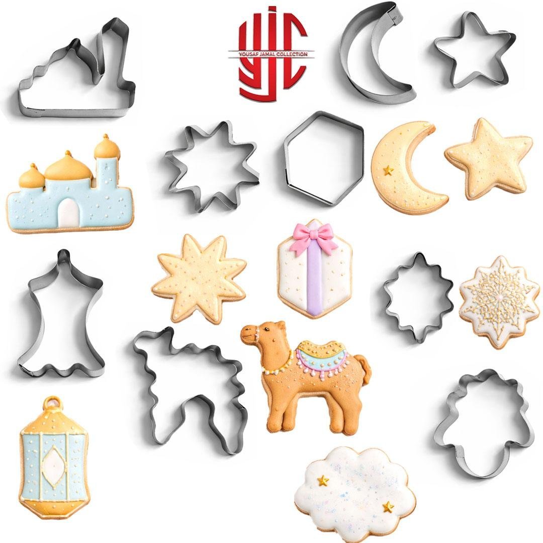 yjc-STCT-011-1.jpg Stainless Steel Eid Cookie Cutter 9 Pcs Set - Image 1