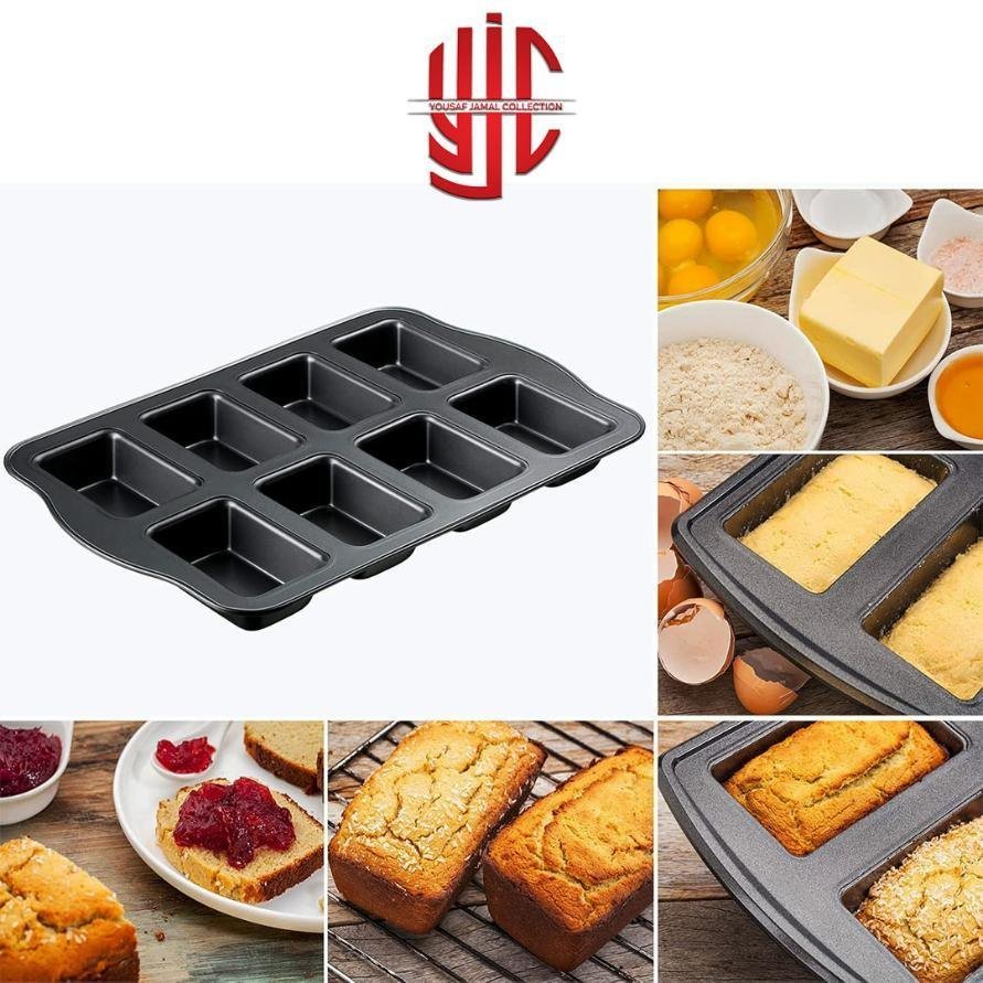yjc-STTR-002-2.jpg Rectangle Brownie Tray 8 Cavities Non Stick - Image 1