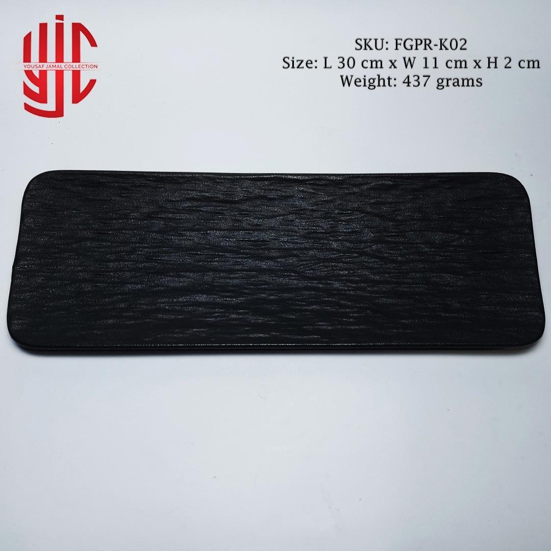 yjc-fgpr-k02-1.jpg Imported Porcelain Black Platter Rock Crisp Texture - Image 1