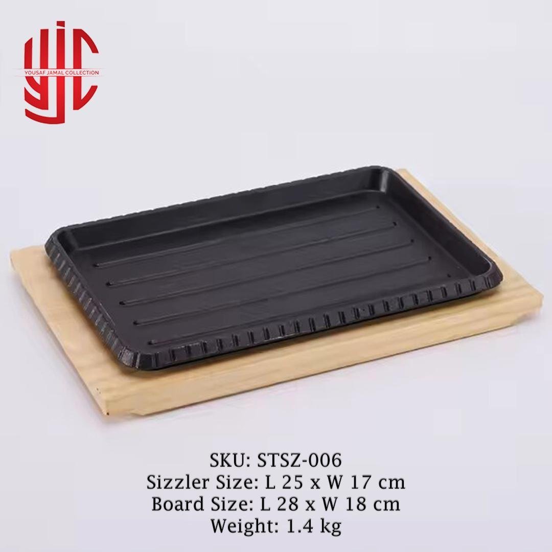 yjc-stsz-006-1-1.jpg Imported Sizzler Dish Rectangle Cast Iron 25cm - Image 1