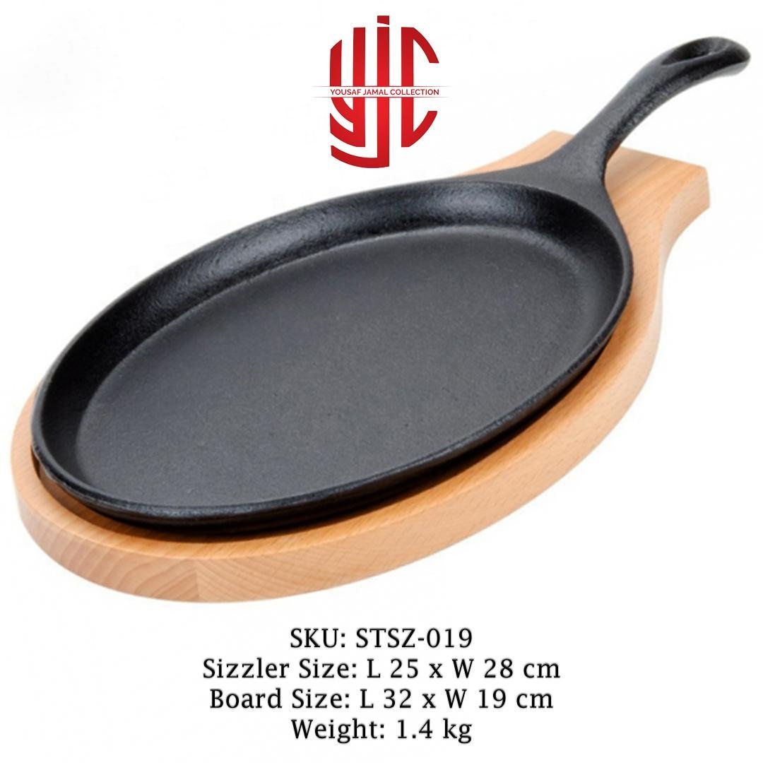 yjc-stsz-019-1-1.jpg Imported Sizzler Dish Oval Cast Iron 25cm - Image 1